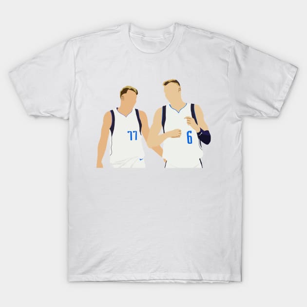 Luka Doncic and Kristaps Porzingis T-Shirt by ActualFactual